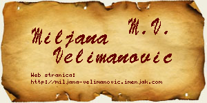 Miljana Velimanović vizit kartica